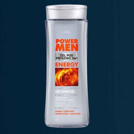 POWER MEN Żel pod prysznic 3w1 ENERGY czarny pieprz i guarana 300ml